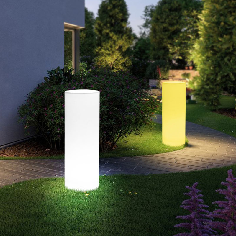 LED kültéri kerti művészeti dekorációs lámpák RGB színváltozás hengeres padlólámpa akkumulátorral működő vízálló távvezérlővel a kerti dekorációhoz, kereskedelmi, esküvő, ünnepléshez